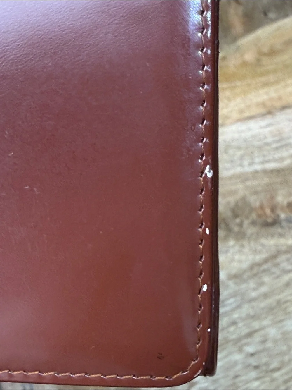 Brown Organizer Wallet Lauren Ralph Lauren Glossy Checkbook Clutch